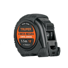 Flexometro contra impactos 5.5 m, Cinta Negra 25 mm, Truper