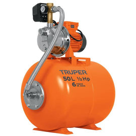 Equipo hidroneumatico 50L, bomba Jet inox. 1/2 HP, TRUPER