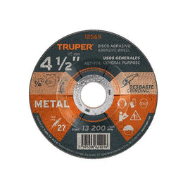 Disco Tipo 27 de 4-1/2' x 6.4 mm para desbaste de metal