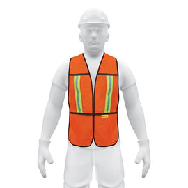 Chaleco de seguridad con cintas reflejantes, naranja, Pretul