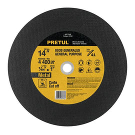 Disco Tipo 41 de 14' x 2.8 mm para corte de metal, Pretul