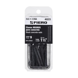 Blister con 20 clavos negros para concreto 1-1/2', Fiero