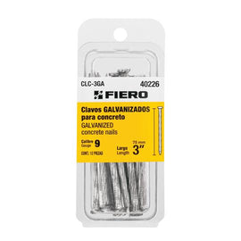 Blister con 12 clavos galvanizados para concreto 3', Fiero