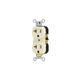 Contacto duplex, 2 polos 3 hilos, 20 A, Standard, marfil