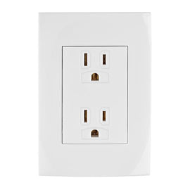 Contacto duplex, 2 polos + tierra, linea Oslo, blanco