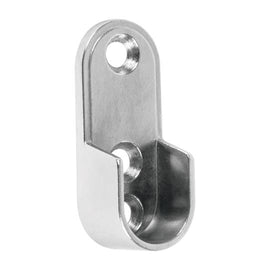 Brida niquelada para tubo ovalado de closet, Hermex